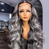 Platinum Highlights Mixed Color 3D Body Wave 13x4 Transparent Lace Front Human Hair Wigs - KissLove Hair