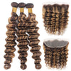 P4/27 Highlights Bundles With Frontal Loose Deep Wave 12A Brazilian Virgin Human Hair - KissLove Hair