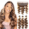P4/27 Highlights Bundles With Frontal Body Wave 12A Brazilian Virgin Human Hair - KissLove Hair