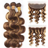 P4/27 Highlights Bundles With Frontal Body Wave 12A Brazilian Virgin Human Hair - KissLove Hair