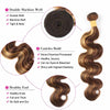 P4/27 Highlight Body Wave Human Hair 3 Bundles With Closure 9A Brazilian Hair - KissLove Hair