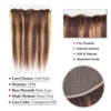 P4/27 Highlights Bundles With Frontal 12A Brazilian Straight Virgin Human Hair - KissLove Hair