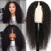 BOGO: Jerry Curly V Part Wig Glueless Thin Part Human Hair Wigs No Glue No Leave Out - KissLove Hair