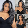 Platinum Highlights Mixed Color 3D Body Wave 13x4 Transparent Lace Front Human Hair Wigs - KissLove Hair
