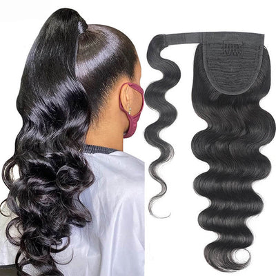 Ponytail Human Hair Extensions Body Wave Hair Extension For Women - KissLove Hair