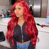 Red Wig Dyed From 613 Blonde 3D Body Wave 13x4 HD Lace Front Human Hair Wigs - KissLove Hair