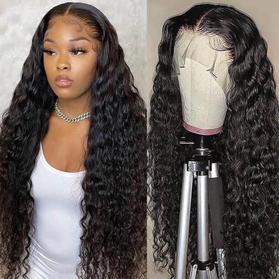 Water Wave 360 Transparent Lace Wigs Pre Plucked Water Wave Human Hair Wigs - Kisslove Hair
