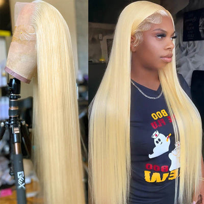 613 Honey Blonde Wig 13x4 HD Lace Front Human Hair Wigs Brazilian Straight Hair - KissLove Hair