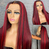 Black Hair With Red Highlights 13x4 & 13x6 Lace Front Human Hair Wigs- KissLove Hair