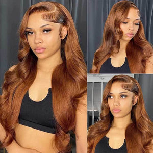 #30 Brown Wig 5x5 13x4 13x6 Lace Front Wigs 3D Body Wave Virgin Human Hair Wigs - KissLove Hair