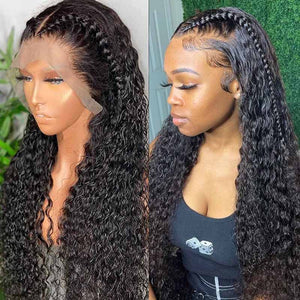 Transparent Full Lace Wig Deep Wave Brazilian Virgin Human Hair Wigs - KissLove Hair