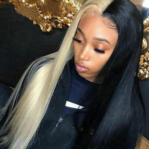 Half 613 Blonde Half Balck Hair Wig Straight 4x4/13x4/13x6 Lace Human Hair Wigs - KissLove Hair