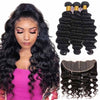13*4 HD Lace Frontal With Bundles Loose Deep Wave 12A Brazilian Virgin Hair Weave - KissLove Hair