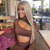 MilkTea Honey Blonde Straight/ 3D Body Wave 13x4 HD Transparent Lace Front Human Hair Wigs - KissLove Hair