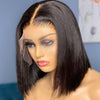 Short Bob Wig Brazilian Straight Hair 13x4 Transparent Lace Frontal Human Hair Wigs - KissLove Hair