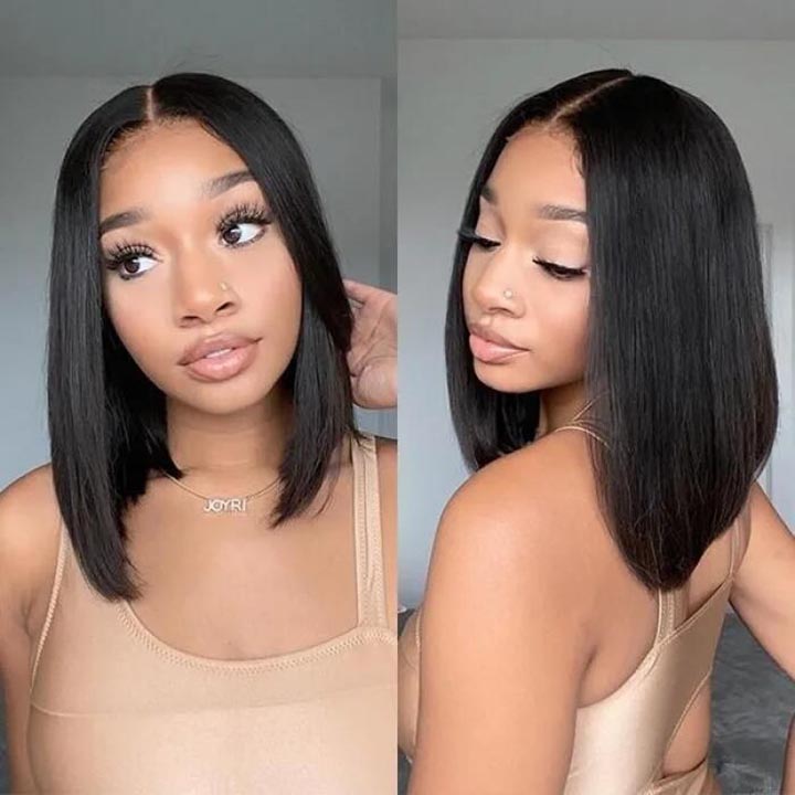 Short Wigs Bob Straight Human Hair Wigs 250% Density Bob Wig with Full Ends - KissLove Hair