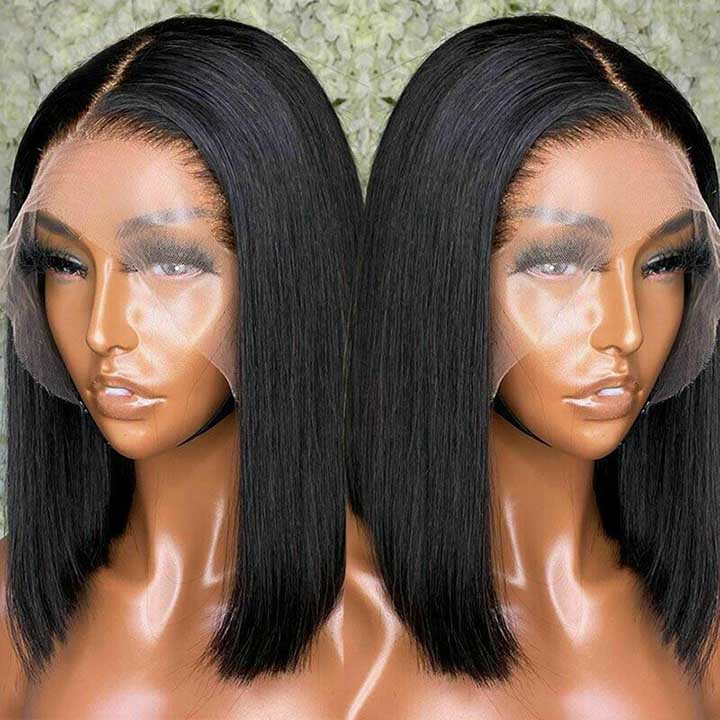 Short Wigs Bob Straight Human Hair Wigs 250% Density Bob Wig with Full Ends - KissLove Hair