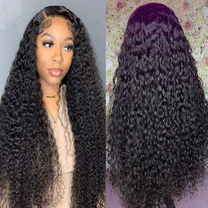 Water Wave HD Lace Wigs 13x4 Transparent Lace Frontal Wig 14A Brazilian Double Drawn Hair - KissLove Hair