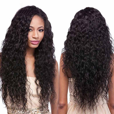 13*4 HD Lace Frontal Closure With Bundles Water Wave 12A Brazilian Virgin Hair Weave - KissLove Hair