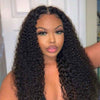 Kinky Curly Glueless Closure Wig Brazilian Human Hair Lace Wigs