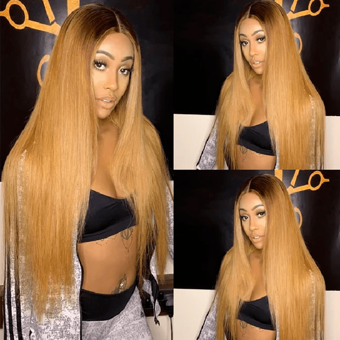 Brown Hair Wig Lace Front Wigs Straight Human Hair- KissLove Hair