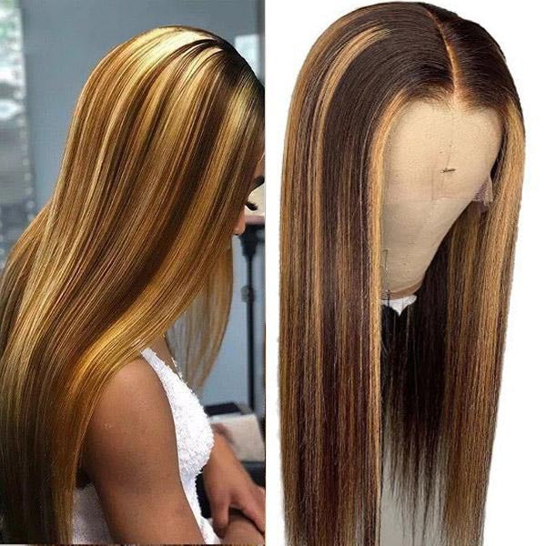 Highlight Wig 5x5 Lace Wigs Brazilian Straight Hair- KissLove Hair