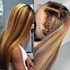 HD Lace Wigs Highlight Brazilian Straight Hair Wig - KissLove Hair