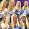 613 Honey Blonde Lace Front Human Hair Wigs 10A Brazilian Straight Hair