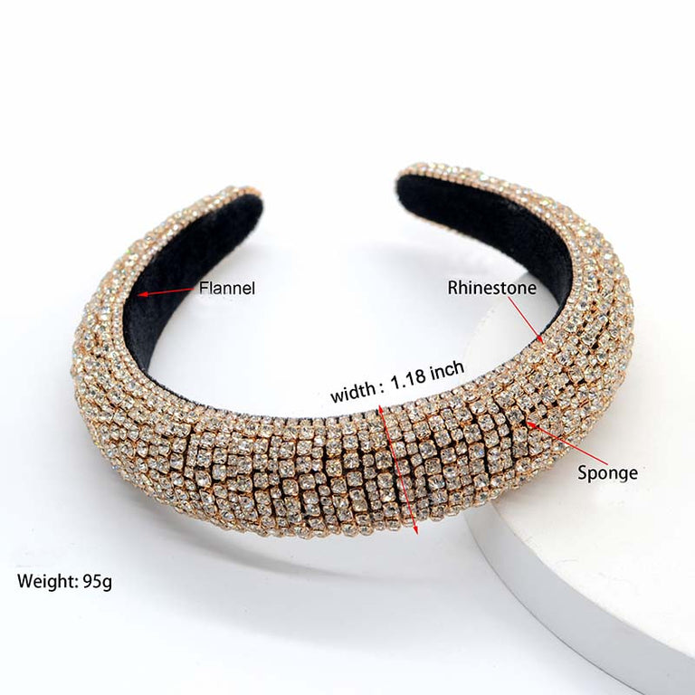 Diamond Crystal Wide Headband Bejewelled Hairband Glitter Hair Accessories - KissLove Hair