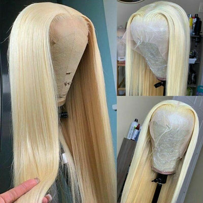13*6 HD Lace Wig 613 Honey Blonde Human Hair Wigs Brazilian Straight Hair - KissLove Hair