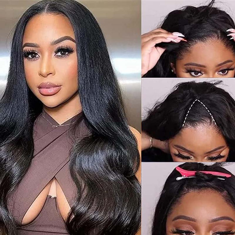[Flash Deal] V Part Wig Body Wave Glueless Human Hair Wigs 16~24inch