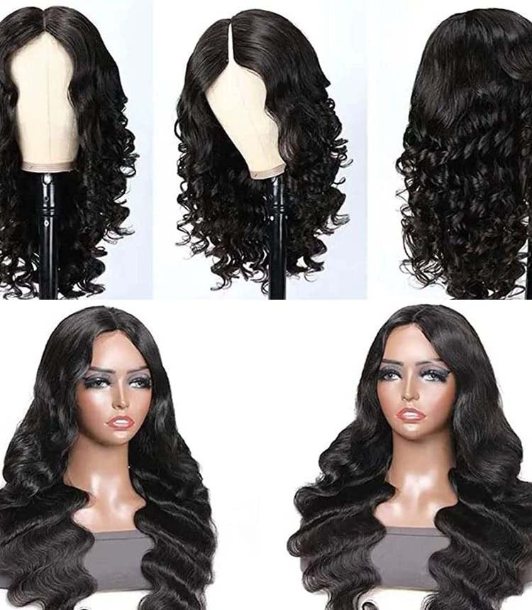 [Flash Deal] V Part Wig Body Wave Glueless Human Hair Wigs 16~24inch