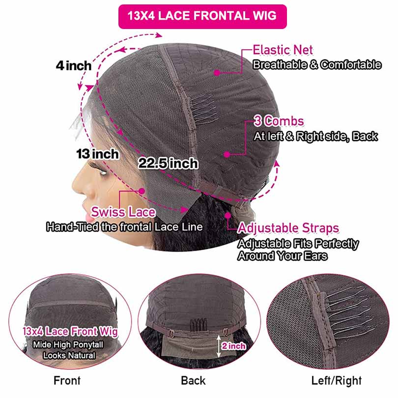 27 Light Brown Curly Wig Deep Wave 13x4 Lace Frontal Human Hair Wigs