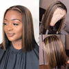 Highlight Wig Bob Human Hair Straight Lace Wigs - KissLove Hair