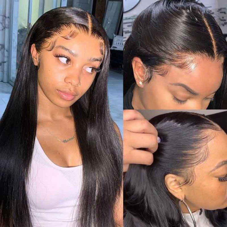 Brazilian Straight Human Hair HD Transparent Lace Front Wigs-KissLove Hair