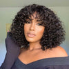 [Wear & Go] Bob Wig With Bangs Jerry Curly Hair Glueless Wig 100% Human Hair - KissLove Hair