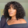 [Wear & Go] Bob Wig With Bangs Jerry Curly Hair Glueless Wig 100% Human Hair - KissLove Hair