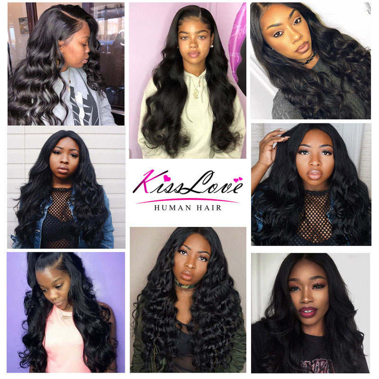 13*4 Lace Frontal With Bundles Body Wave Brazilian Virgin Hair Weave