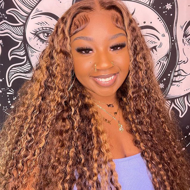 Highlight Wig Deep Wave 13x6 HD Lace Frontal Virgin Human Hair Wigs - KissLove Hair