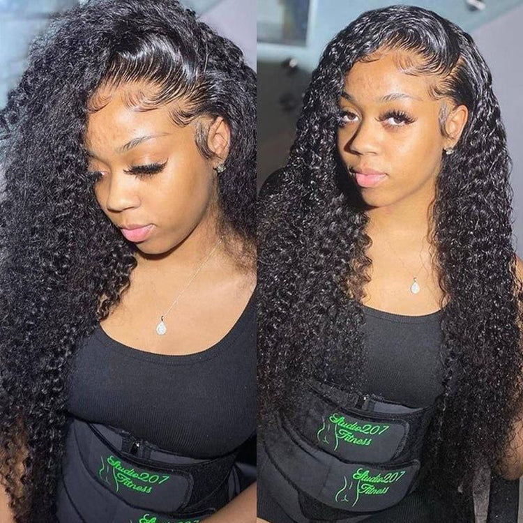 Jerry Curly Wave Wig 13x6 Transparent HD Lace Front Wigs 14A Double Drawn Hair - KissLove Hair