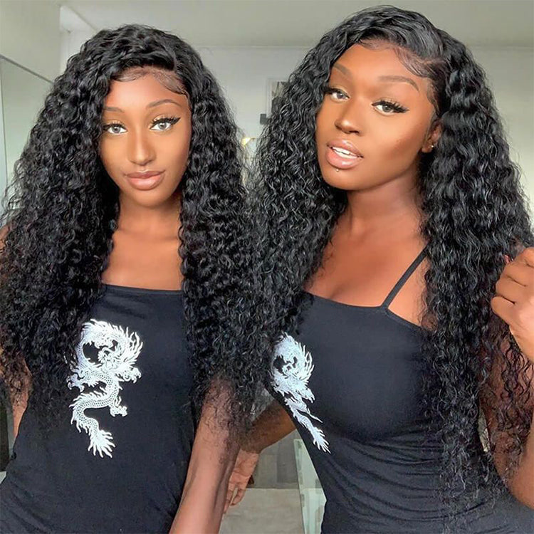 Jerry Curly Wave Wig 13x6 Transparent HD Lace Front Wigs 14A Double Drawn Hair - KissLove Hair