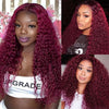 99J Burgundy Hair 5*5 HD Lace Wigs Deep Wave Dark Red Human Hair Wigs - KissLove Hair