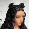 5x5 HD Lace Front Braided Wigs Deep Wave 14A Virgin Human Hair