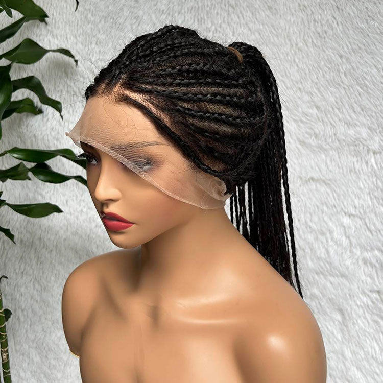 Full Lace Braided Wigs Straight Hair Transparent Full Lace Wig Human Hair