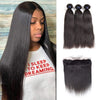 Brazilian Straight Hair 3 Bundles With Frontal Virgin Human Hair Weave