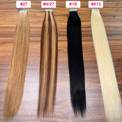 Tape In Hair Extensions 100% Human Hair Extentions Sliky Straight Hair 14~22inch - KissLove Hair