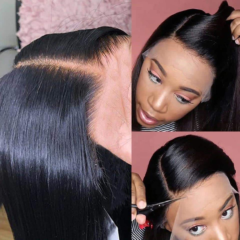 Brazilian Straight Human Hair HD Transparent Lace Front Wigs-KissLove Hair