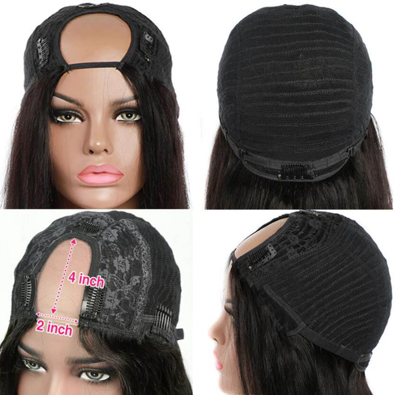 Kinky Straight U Part Wig Brazilian Human Hair Wigs - KissLove Hair